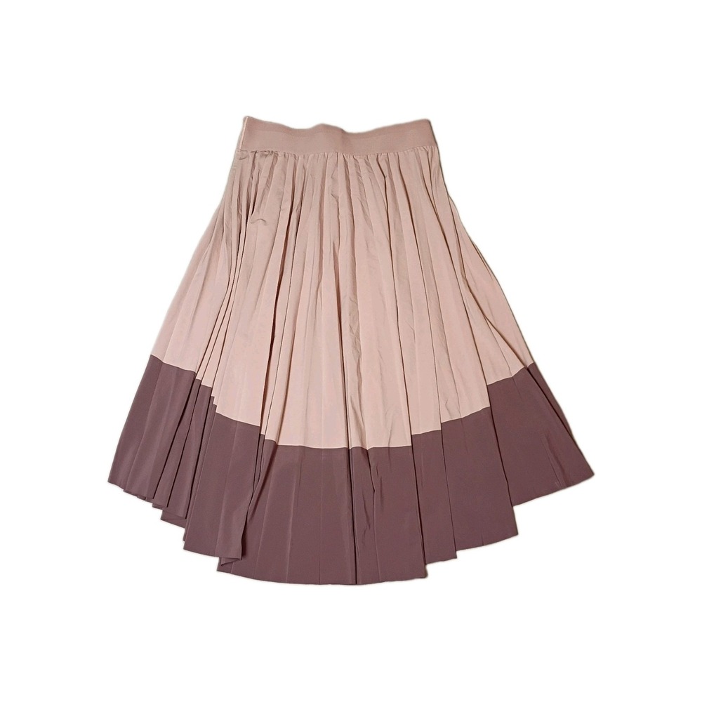 ATHLETA Swing Forward Pleated Asymmetrical Skirt M Smoked Mauve 533689
